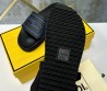 Мужские резиновые шлепанцы Fendi черные с синим 2025