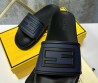 Мужские резиновые шлепанцы Fendi черные с синим 2025