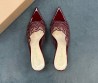 Женские текстильные мюли Gianvito Rossi бордовые с острым носком каблук 8,5 см 2025