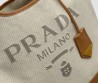 Женская текстильная сумка Prada 34х23х16 бежевая 2025