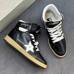 Женские высокие кожаные кеды Golden Goose Mid Star LTD черные 2025