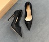 Женские текстильные туфли Gianvito Rossi черные каблук 8,5 см 2025