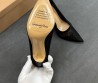 Женские текстильные туфли Gianvito Rossi черные каблук 8,5 см 2025