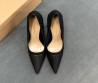 Женские текстильные туфли Gianvito Rossi черные каблук 8,5 см 2025
