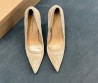 Женские текстильные туфли Gianvito Rossi бежевые каблук 8,5 см 2025