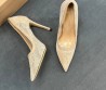 Женские текстильные туфли Gianvito Rossi бежевые каблук 8,5 см 2025