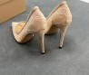 Женские текстильные туфли Gianvito Rossi бежевые каблук 8,5 см 2025