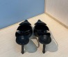 Женские кожаные туфли Prada черные каблук 8 см 2025