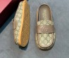 Женские комбинированные мюли Gucci серые с коричневым 2025