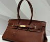 Женская кожаная сумка Hermes коричневая 40х20х19 2025