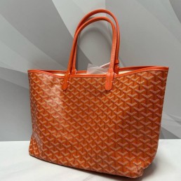 Женская кожаная сумка Goyard оранжевая 35х27х16 2025