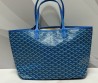 Женская кожаная сумка Goyard синяя 35х27х16 2025