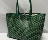 Женская кожаная сумка Goyard зеленая 35х27х16 2025