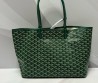 Женская кожаная сумка Goyard зеленая 35х27х16 2025