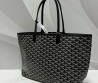 Женская кожаная сумка Goyard черная 35х27х16 2025
