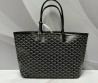 Женская кожаная сумка Goyard черная 35х27х16 2025