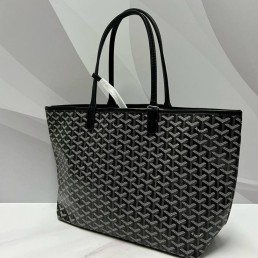 Женская кожаная сумка Goyard черная 35х27х16 2025