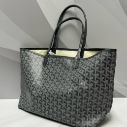 Женская кожаная сумка Goyard темно-серая 35х27х16 2025