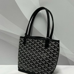 Женская кожаная сумка Goyard черная 20х20х11 2025
