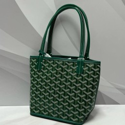 Женская кожаная сумка Goyard зеленая 20х20х11 2025
