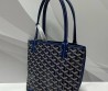Женская кожаная сумка Goyard синяя с черным 20х20х11 2025