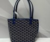 Женская кожаная сумка Goyard синяя с черным 20х20х11 2025
