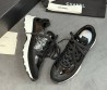 Женские комбинированные кроссовки Chanel черные глянцевые 2025