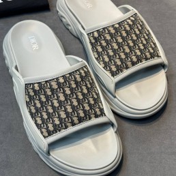 Мужские комбинированные шлепанцы Christian Dior белые 2025