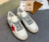 Женские кожаные кроссовки Golden Goose Ball Star белые с красной звездой 2025