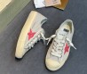 Женские текстильные кроссовки Golden Goose Ball Star серые с красной звездой 2025