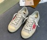 Женские текстильные кроссовки Golden Goose Ball Star серые с красной звездой 2025