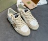 Женские кожаные кроссовки Golden Goose Ball Star белые с бежевым с золотой звездой 2025