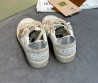 Женские кожаные кроссовки Golden Goose Ball Star белые с бежевым с золотой звездой 2025
