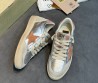 Женские кожаные кроссовки Golden Goose Ball Star серебристые с замшевыми вставками 2025