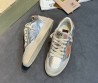 Женские кожаные кроссовки Golden Goose Ball Star серебристые с замшевыми вставками 2025