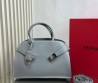 Женская кожаная сумка Salvatore Ferragamo голубая 31х22х16 2025