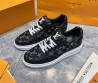 Мужские комбинированные кроссовки Louis Vuitton черные с монограммами 2025