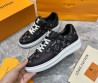 Мужские комбинированные кроссовки Louis Vuitton черные с монограммами 2025