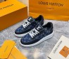 Мужские комбинированные кроссовки Louis Vuitton синие с монограммами 2025