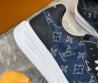 Мужские комбинированные кроссовки Louis Vuitton синие с монограммами 2025