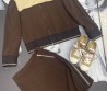 Женский костюм с юбкой Miu Miu коричневый с бежевым 2025