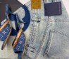 Женские джинсы Louis Vuitton голубые с синими монограммами 2025