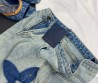 Женские джинсы Louis Vuitton голубые с синими монограммами 2025