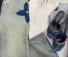 Женские джинсы Louis Vuitton голубые с синими монограммами 2025
