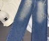 Женские джинсы Louis Vuitton синие с монограммами 2025