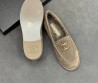 Женские замшевые лоферы Chanel серо-коричневые с мехом 2025