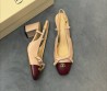 Женские кожаные туфли Valentino бежевые с открытой пяткой 2025