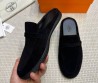 Мужские замшевые мюли Hermes Likely черные 2025