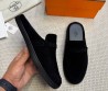 Мужские замшевые мюли Hermes Likely черные 2025
