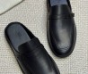 Мужские кожаные мюли Hermes Likely черные 2025